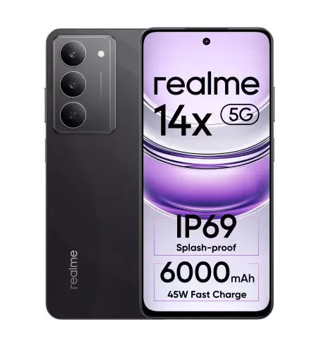 Buy realme 14x 5g crystal black 128 gb 8 gb ram - fliptwirls