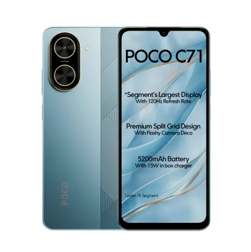 POCO C71 4GB RAM 128GB ROM ブルー POCO C71 (128 GB Storage, 6 GB RAM) Online at Best Price On