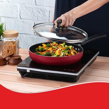 Buy vinod zest inducto aluminium non stick deep frypan with glass