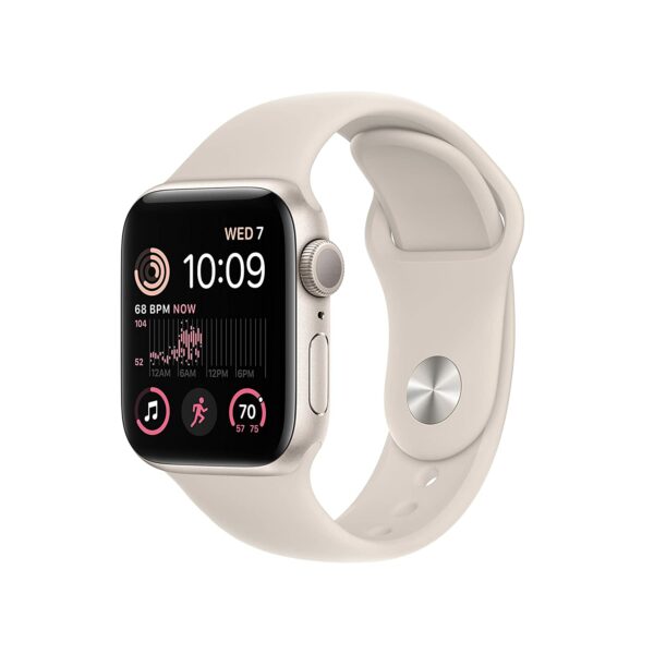 Apple Watch SE (2nd Gen) [GPS 40 mm] Smart Watch w/Starlight Aluminium Case & Starlight Sport Band