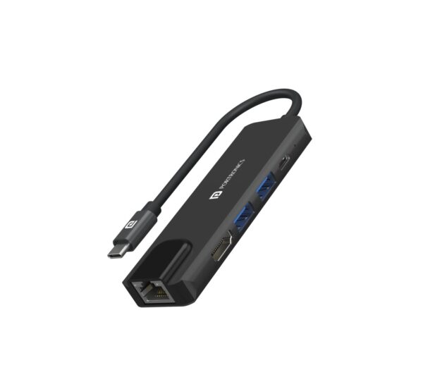 Portronics Mport 51 5-in-1 Type C HUB with RJ 45 Ethernet Port (Grey)