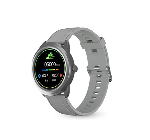 Portronics Kronos Beta Smart Wrist Watch with Full Touch Control, 1.28 inch TFT-LCD Display (Grey)