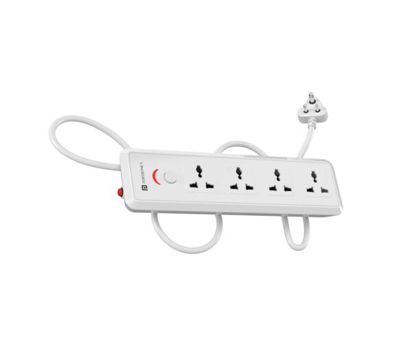 Portronics Power Plate 11 1500W Power Converter with 4 Power Sockets (White)