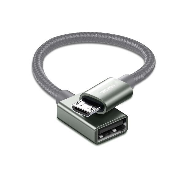 AGARO USB Type A Female 3.0 to Micro OTG with Nylon Braided Cable