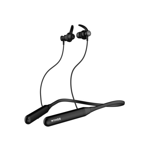 Wings Phantom 110 Neckband with ENC Mic,Dual Pairing, 20 hrs Playtime, Bluetooth 5.3  (Black)