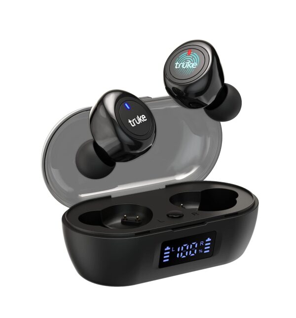 truke Fit 1+ Bluetooth Truly Wireless In Ear Earbuds with Mic, Black