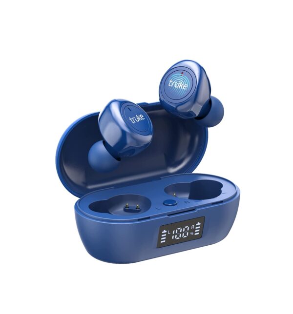 truke Fit 1+ True Wireless Earbuds with Dedicated Gaming Mode, 30H of Playtime (Blue)