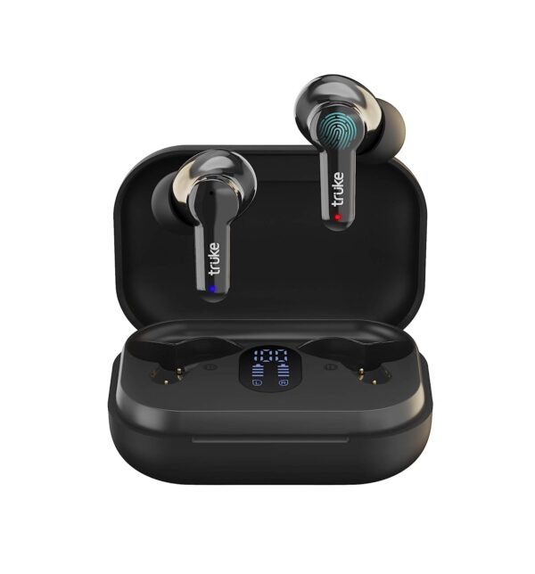 truke Buds Q1 True Wireless in Ear Earbuds with mic, 30H Playtime (Black)