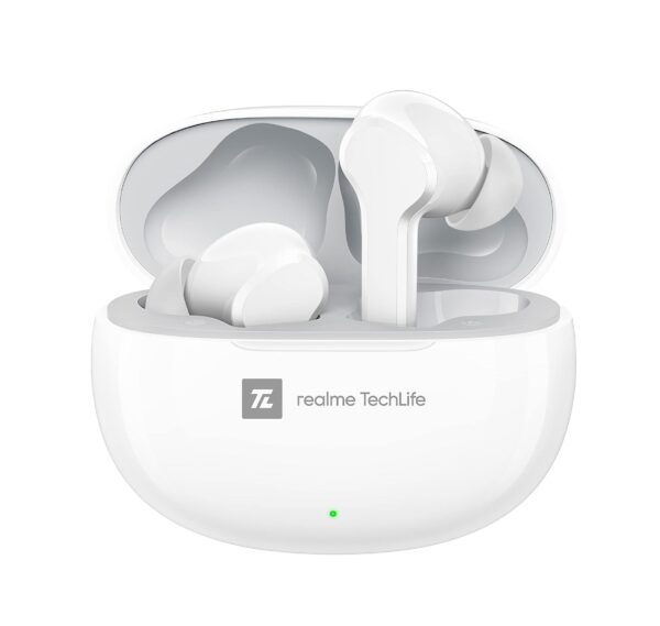 realme TechLife Buds T100 Bluetooth Truly Wireless in Ear Earbuds with mic (White)