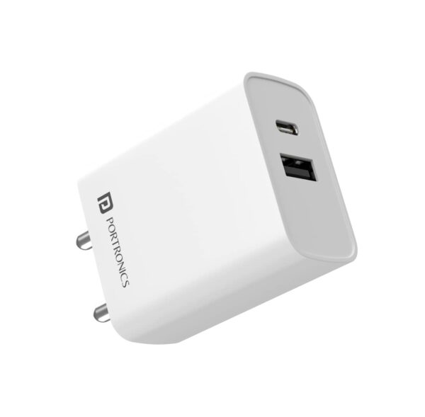 Portronics Adapto 70 33W Fast Wall Charging Adapter (White)