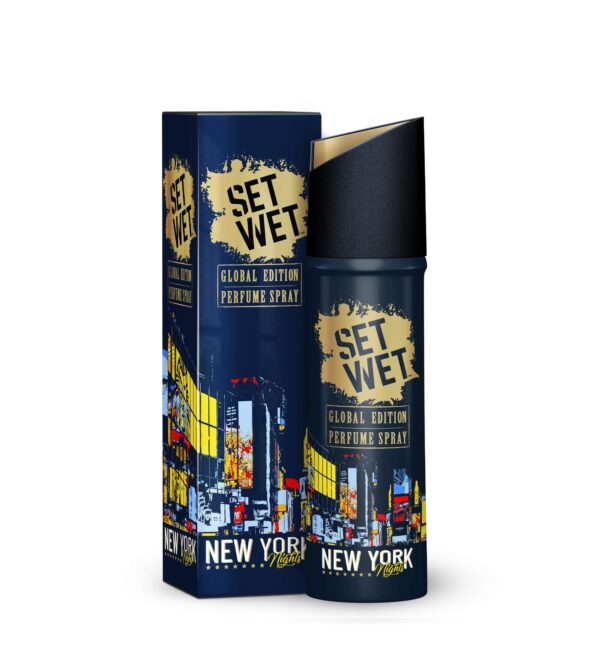 Set Wet Global Edition Perfume Spray, New York Nights, Deodorant For Men, 120 ml