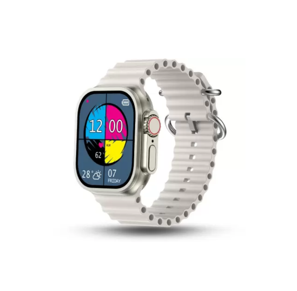 Pebble Cosmos Engage 1.95 Largest Display,High-Resolution,BT Calling,Wireless Charging Smartwatch (White Strap, Free Size)