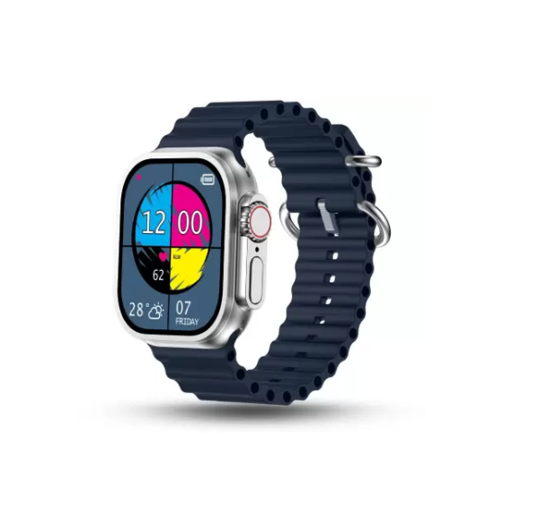 Pebble Cosmos Engage 1.95, BT Calling,Wireless Charging Smartwatch (Black Strap, Free Size)