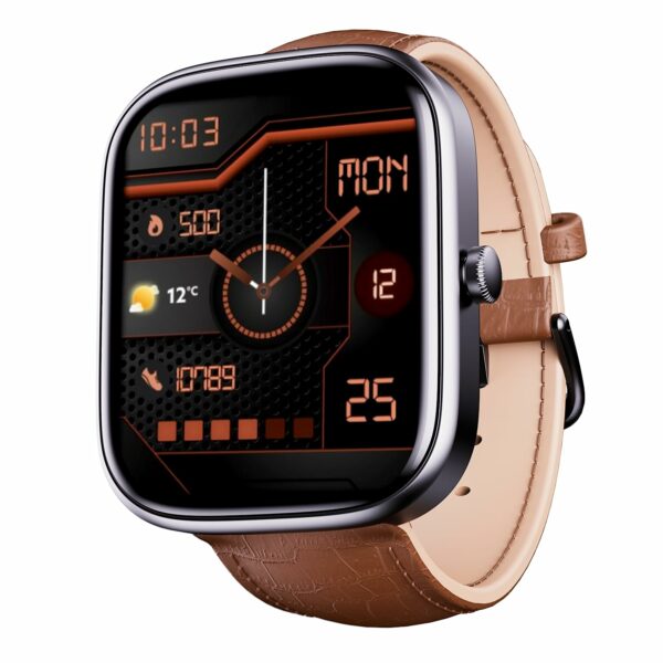 boAt Newly Launched Ultima Chronos Smart Watch with 1.96" AMOLED Display (Brown Leather)