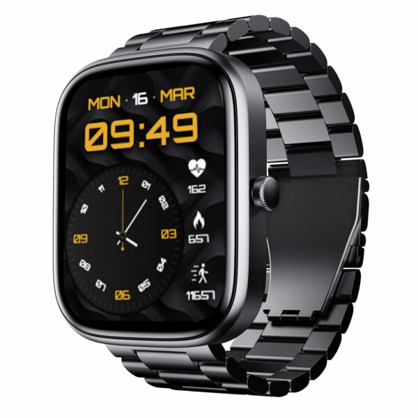 boAt Newly Launched Ultima Chronos Smart Watch with 1.96" AMOLED Display (Steel Black)