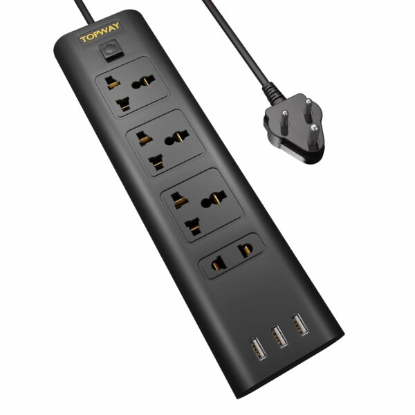 Topway USB Power Strip Extension Cord with Spike Guard