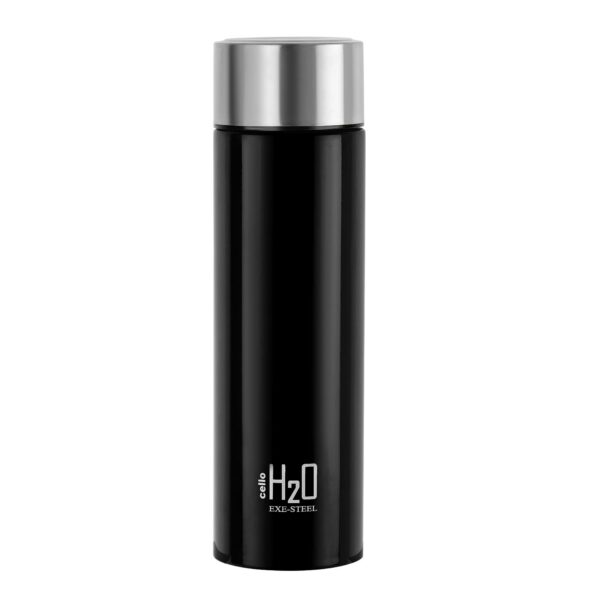 Cello H2O Stainless Steel Water Bottle, 1L, Black