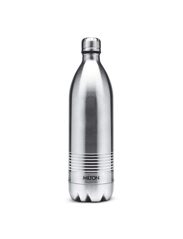Milton Duo DLX 1000 Thermosteel 24 Hours Hot and Cold Water Bottle, 1 Litre, Silver