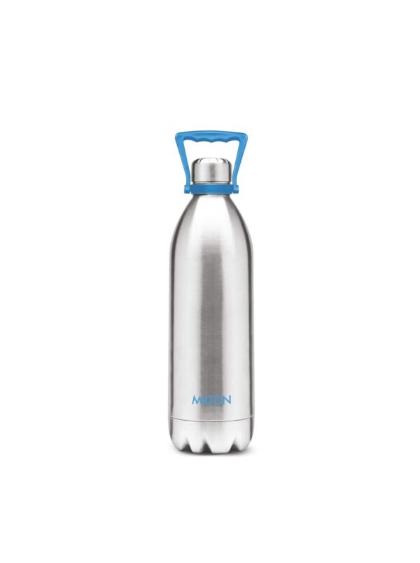 Milton Duo DLX 1750 Thermosteel 24 Hours Hot and Cold Water Bottle with Handle, 1.57 Litre, Silver