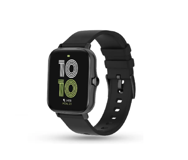 Pebble Spark 1.7 inch Bluetooth Calling, HD Display with SPO2, HR Monitor Smartwatch (Black Strap, Free Size)