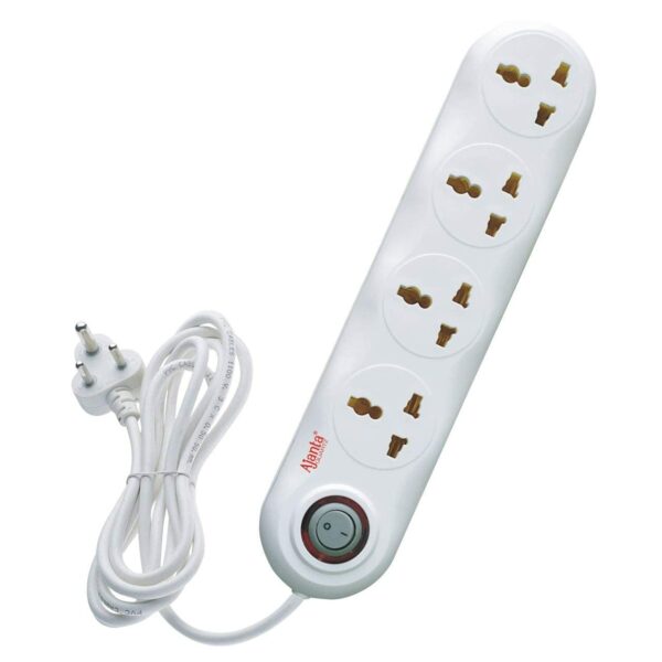 Ajanta Extension Cord Heavy Duty Wire Spike & Surge Guard 4 Way Extension Boards Charging Station