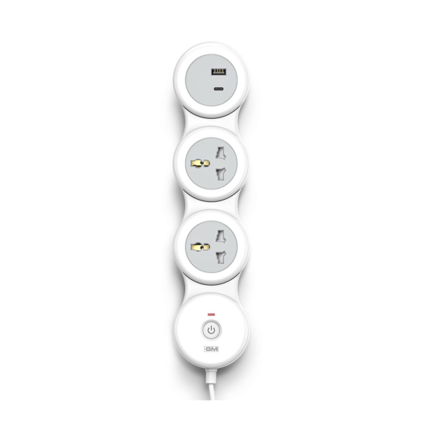 GM 3+1 G-Hoop Spike Guard with A & C Type USB-Master Switch, Indicator, Safety Shutter, 1.8 Mtr Wire