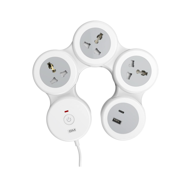 GM 4+1 G-Hoop Spike Guard with C & A Type USB-Master Switch,Indicator, Safety Shutter, 1.8 Mtr Wire