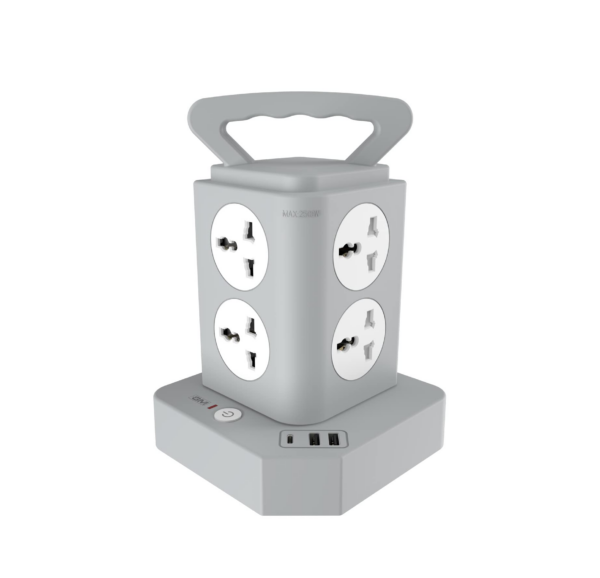 GM 9+1 Tower Spike Guard with A & C Type USB-Master Switch