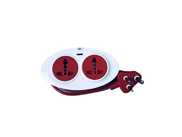 Goldmedal 240V Gio 3 Pin 1.5 Mtr Cable Extension Cords (White And Red)