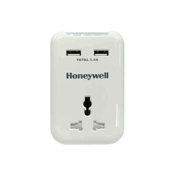 Honeywell Travel Surge, 1 Universal Socket+2 USB Ports, 12000Amp