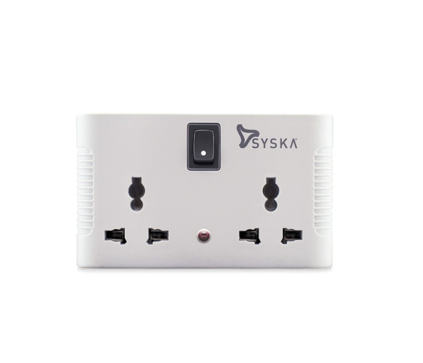 Syska 4 Way Universal Sockets Power Plug with Rocker Switch