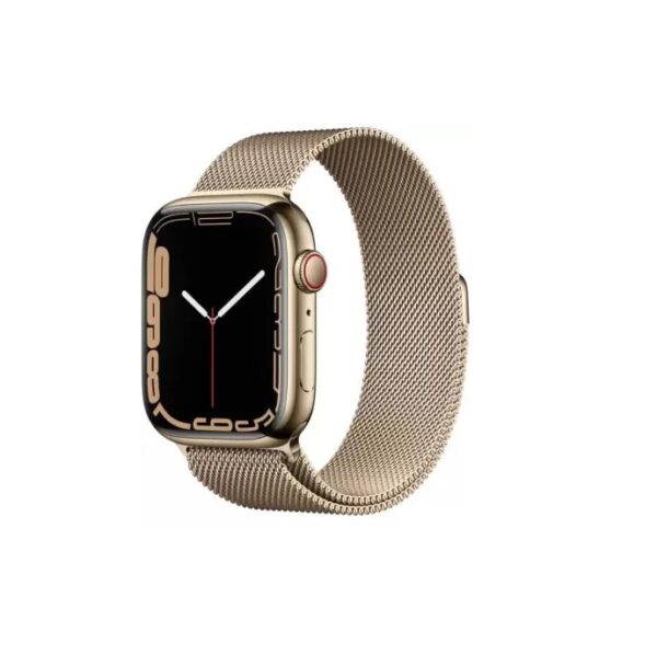 APPLE Watch Series7(GPS+Cellular, 45mm) Gold Stainless Steel Case-Gold Milanese Loop (Gold Strap, Regular)