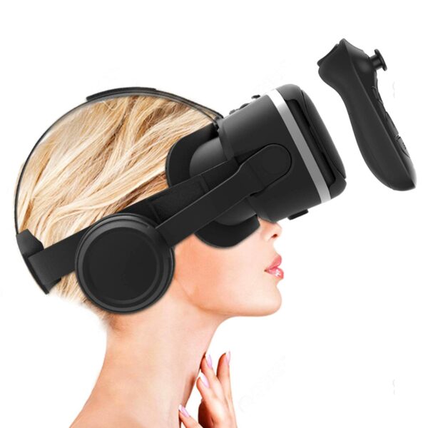 Irusu Play VR Plus VR Headset with Headphones, 40MM HD Lens for Mobiles (with Remote)