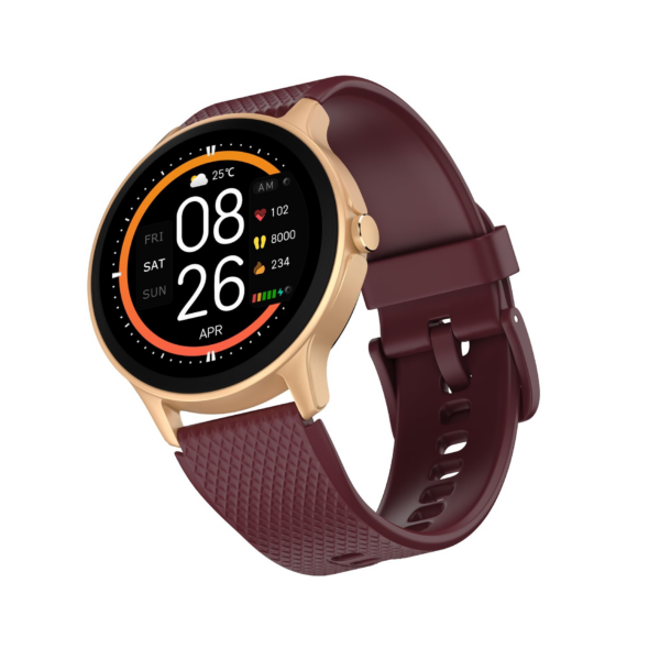 Noise Arc Round Dial Smartwatch with 1.38″ Heavy-Duty Display (Deep Wine)