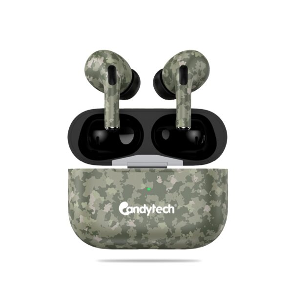 Candytech Air Camo Pro Sweatproof Trully Wireless Bluetooth Earbuds (Military)