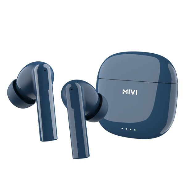 Mivi DuoPods A550 Truly Wireless in Ear Earbuds with Quad Mic ENC (Blue)