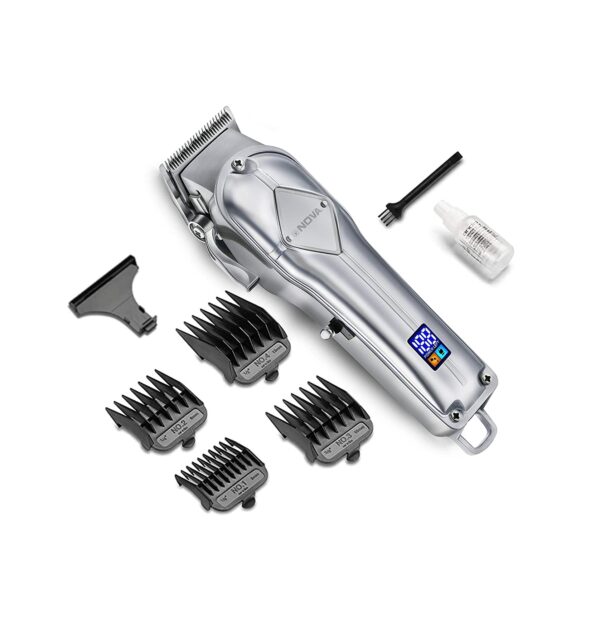 Nova NHT 1068 Proffesional Barber Series: 240 Minutes Runtime Hair Clipper (Silver)