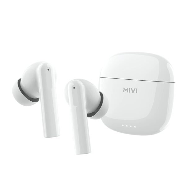 Mivi DuoPods A550 Truly Wireless in Ear Earbuds with Quad Mic ENC (White)