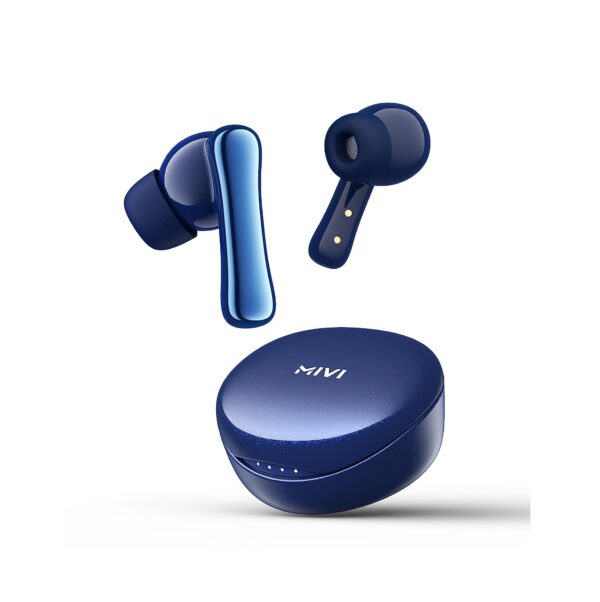 Mivi DuoPods A850 TWS with HDCalls Technology, 13mm Rich Bass Drivers,50Hrs Playtime Earbuds-Jazzy Blue