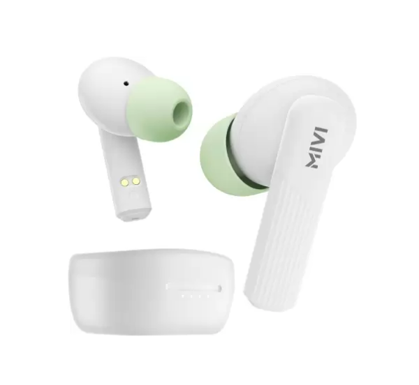 Mivi DuoPods D3 TWS,13mm Driver,Rich Bass,50H Playtime (Lime White, True Wireless)