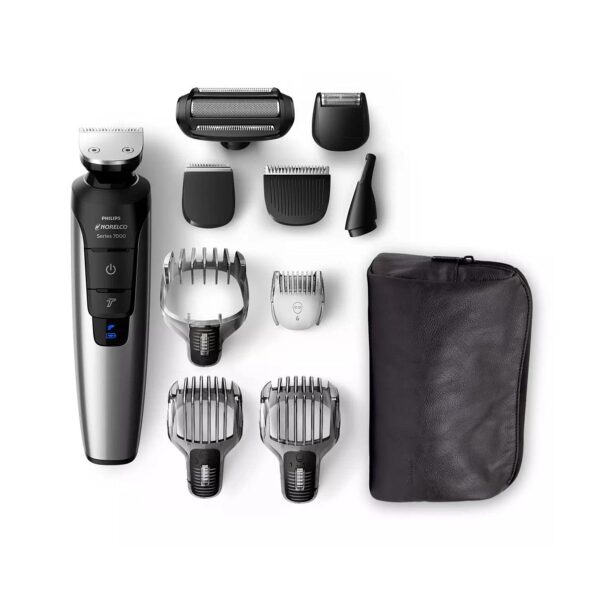 PHILIPS Norelco Multigroom All-in-One Beard, Hair & Body Trimmer, Series 7500, 10 Attachments