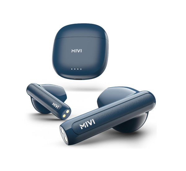 Mivi DuoPods A250 TWS with Dual Connectivity, Made in India Earbuds - Blue