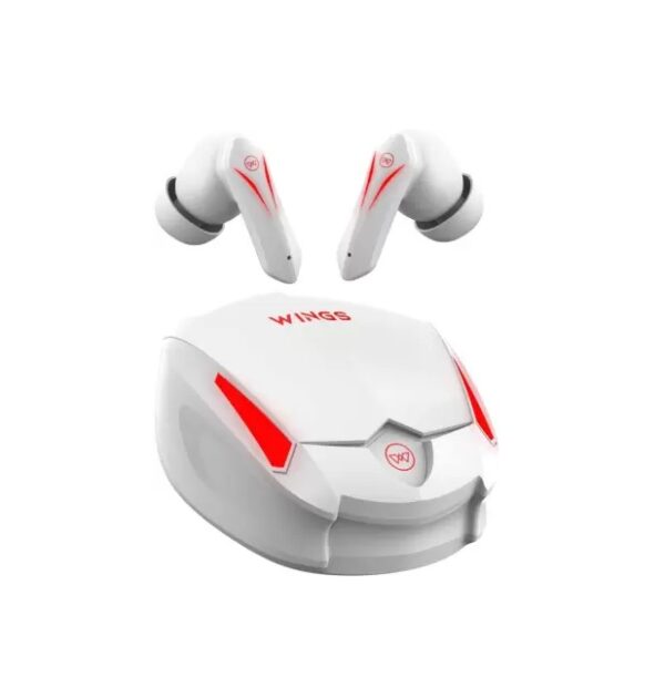 Wings Phantom 550 Earbuds with Low latency Game mode, 45hr Playtime (White, True Wireless)