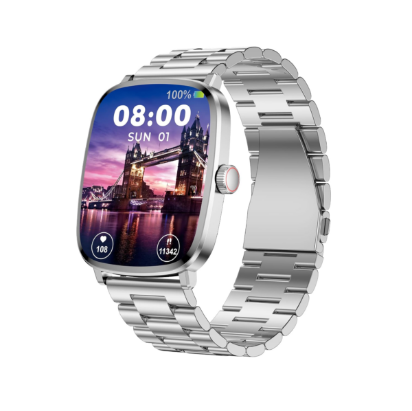 beatXP Unbound Era 2.01″ Super AMOLED Display Bluetooth Calling Smart Watch (Silver Metal)