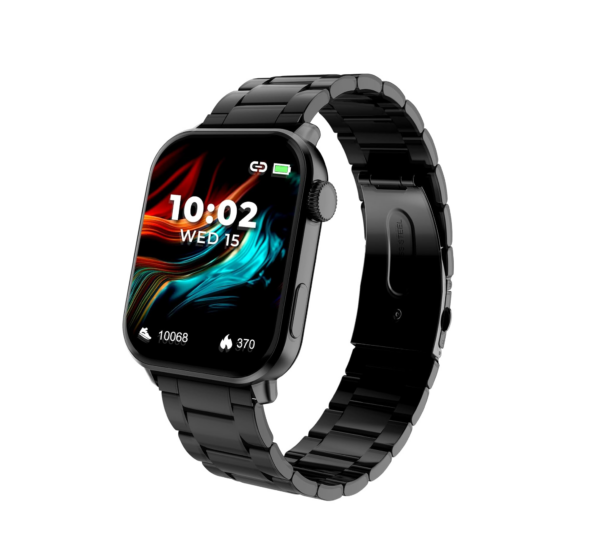 beatXP Unbound+ 1.8″ (4.5 cm) AMOLED Display (1000 Nits Brightness), Bluetooth Calling Smart Watch – Black Metal Chain