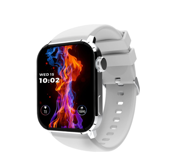beatXP Unbound+ 1.8″ (4.5 cm) AMOLED Display (1000 Nits Brightness), Bluetooth Calling Smart Watch (Iced Silver)