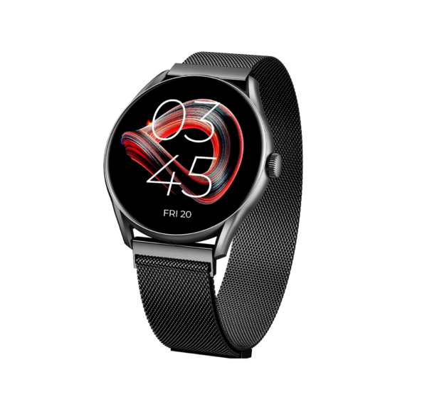 beatXP Vega 1.43″ (3.6 cm) Super AMOLED Display, One-Tap Bluetooth Calling Smart Watch (Black Metal Magnetic)