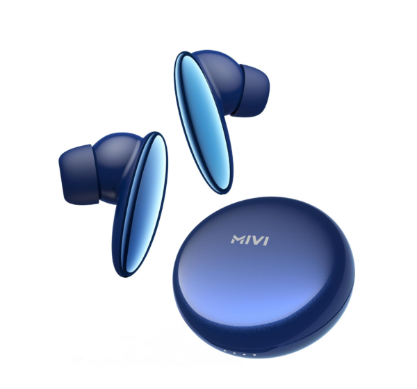 Mivi DuoPods A750 [Just Launched] TWS with Multi-Device Connectivity, Made in India Earbuds - Blue