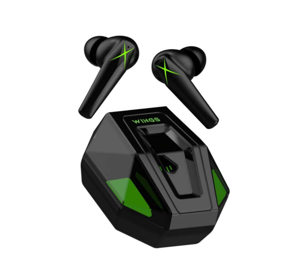 Wings X Fire Wireless Gaming in Ear Earbuds,TWS Headphones with RGB Lights case (Black TWS)