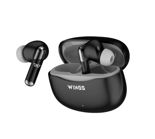 Wings Flobuds 335: Made in India Premium Lifestyle TWS Earbuds with Smart ENC, Black